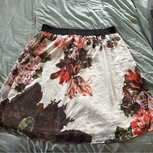 Floral knee length skirt NWOT
